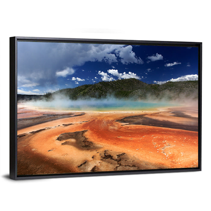 Grand Prismatic Spring, Yellowstone Wall Art as a framed canvas