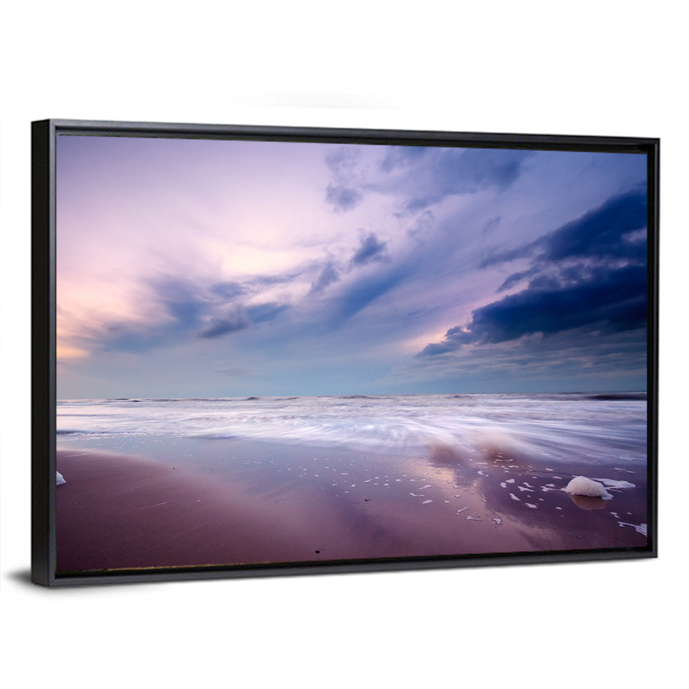 Purple Night Beach Wall Art