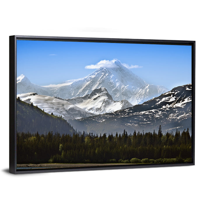 Glacier Bay Snow-capped Peak Wall Art as a framed canvas