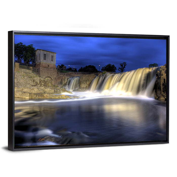 Queen Bee Mill Waterfall Wall Art as a framed canvas