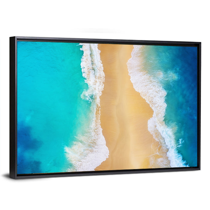 Nusa Penida Turquoise Beach Wall Art as a framed canvas