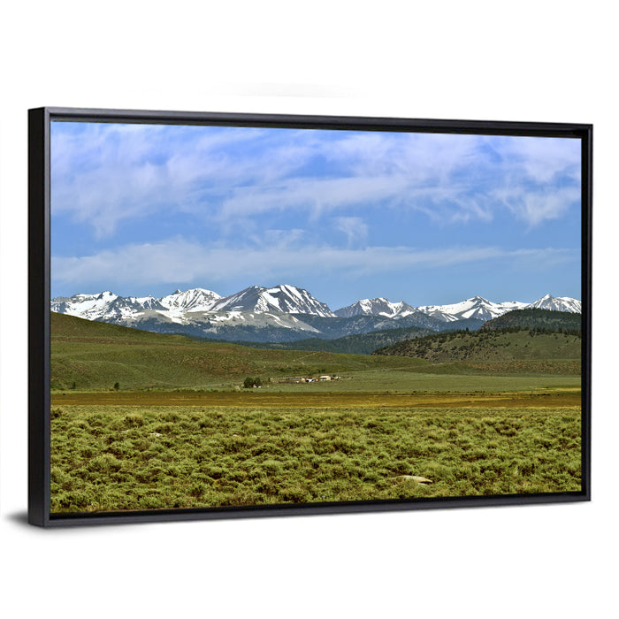 Sierra Nevada Sagebrush Plains Wall Art as a framed canvas