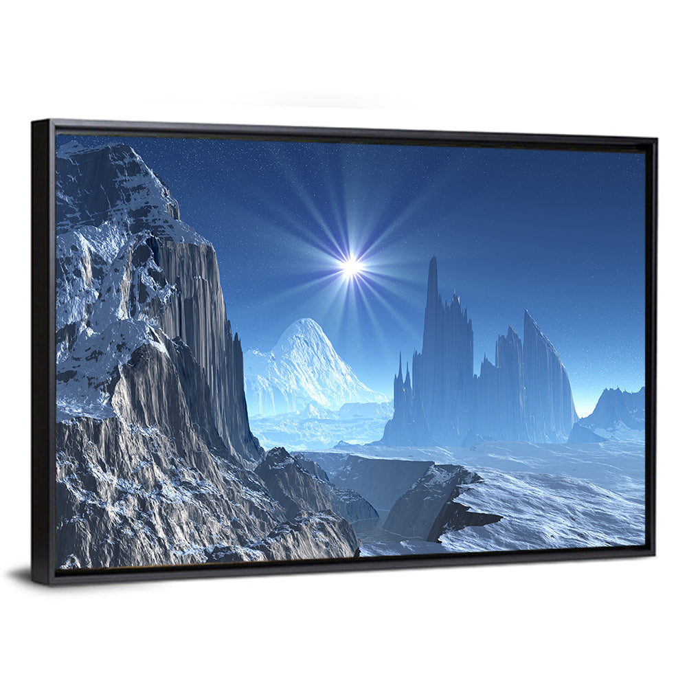 Nightfall on Frozen Alien World Wall Art