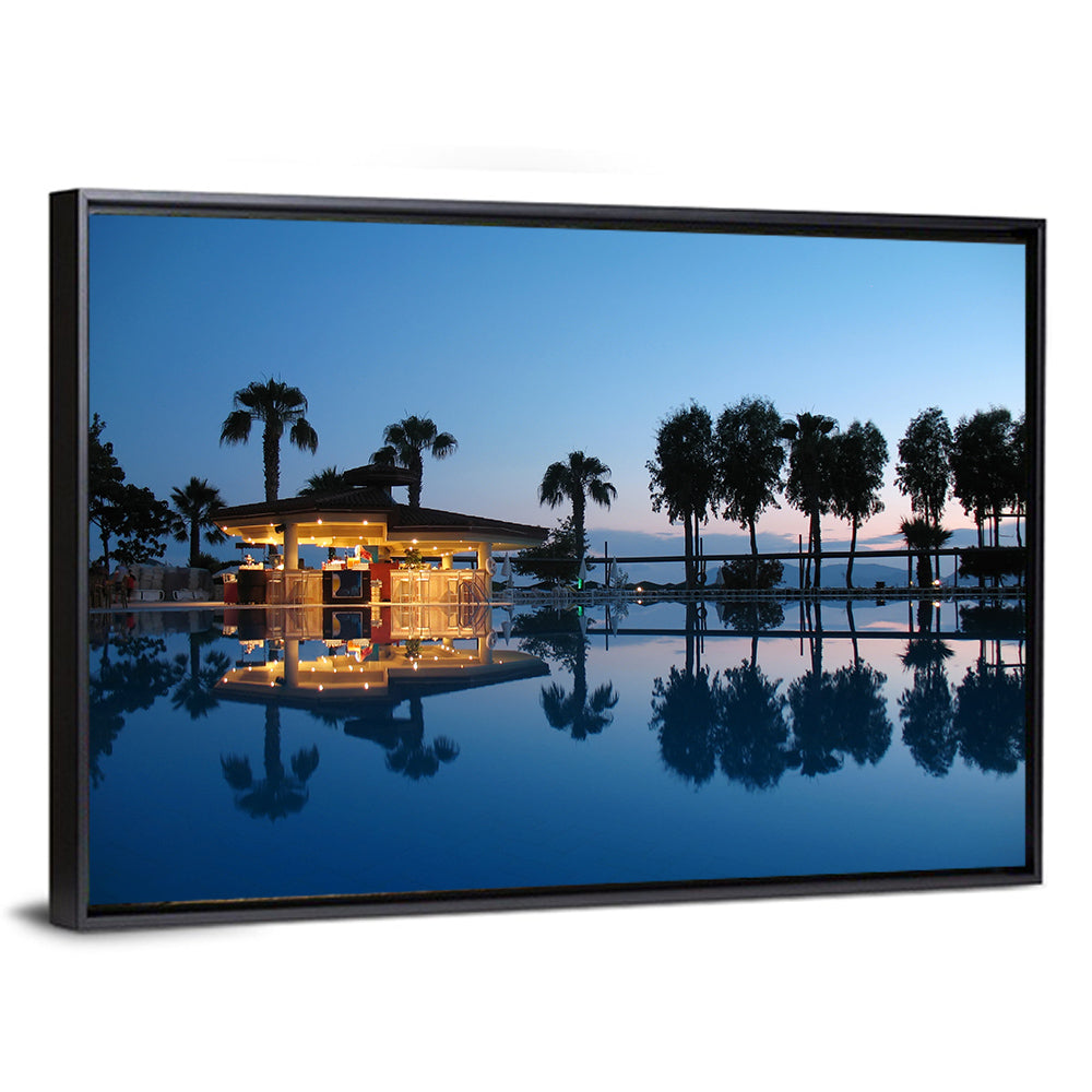 Twilight Poolside Bar Wall Art