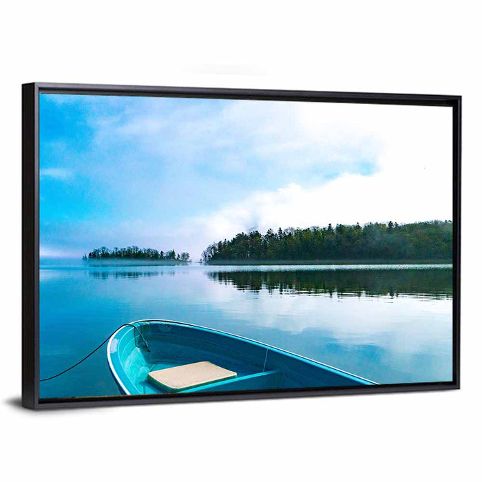 Misty Morning on Lake Akan Wall Art as a framed canvas