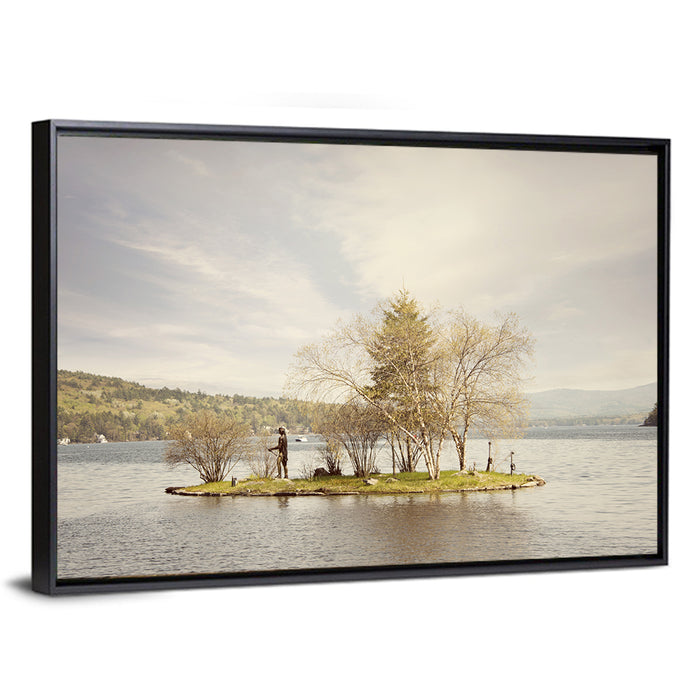 Lake Winnipesaukee Wall Art as a framed canvas
