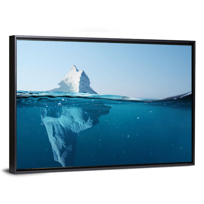 Split-level Iceberg Wall Art as a framed canvas