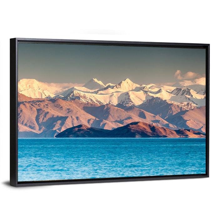 Karakul Lake at Golden Hour Wall Art as a framed canvas