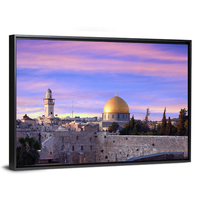 Al Aqsa at Golden Hour Wall Art as a framed canvas