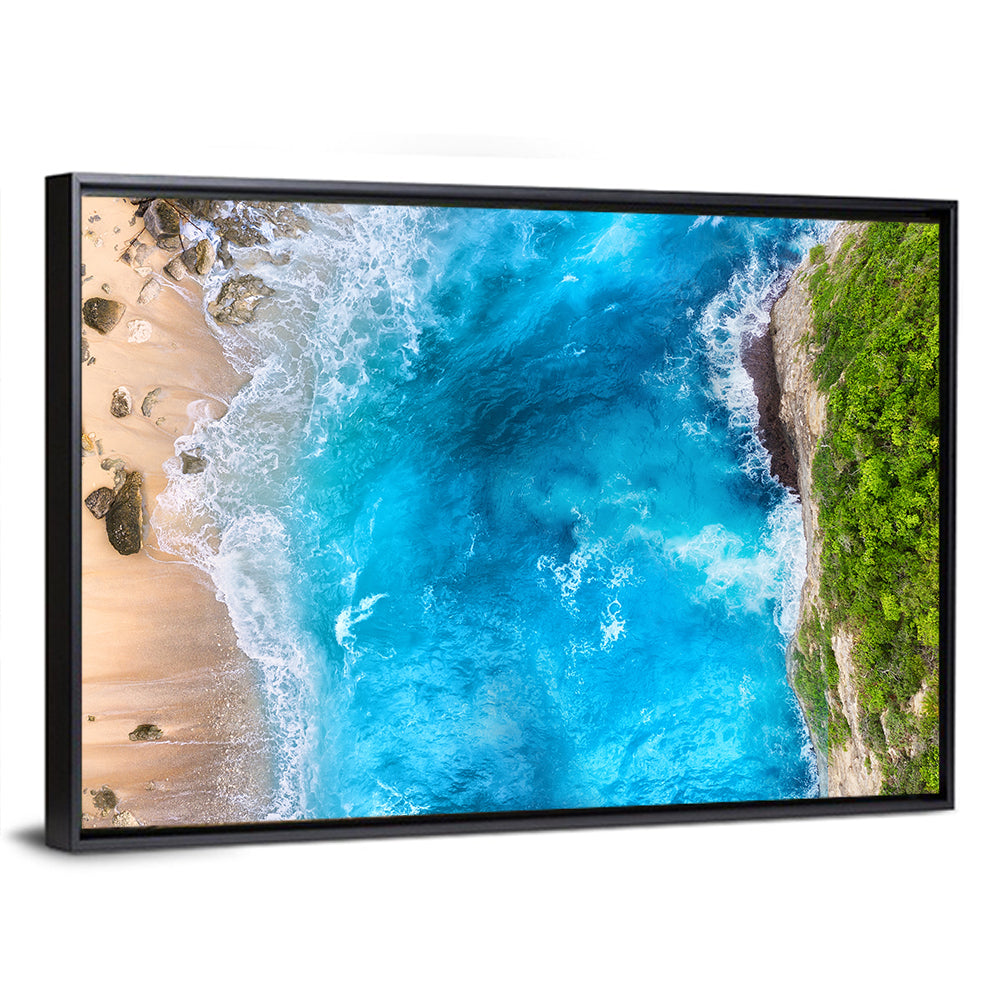 Aerial Turquoise Beach Cliffs Wall Art