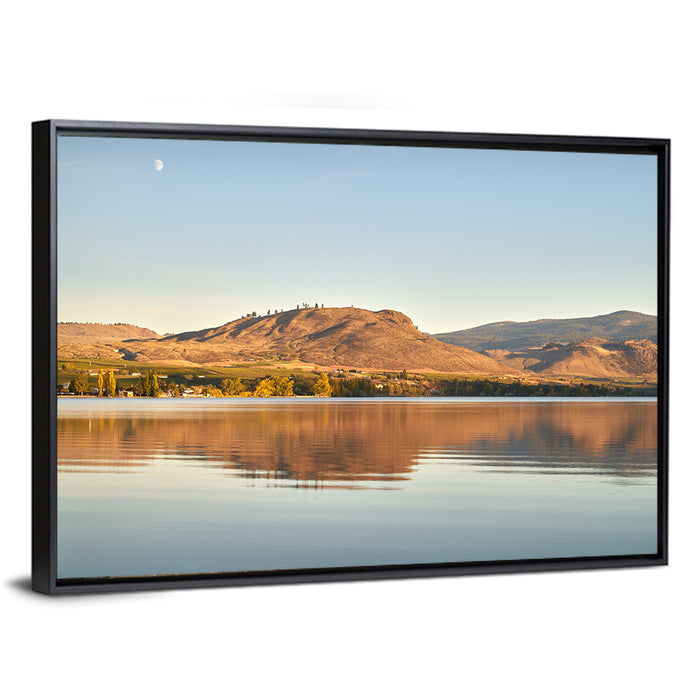 Osoyoos Lake Moonlit Reflection Wall Art as a framed canvas