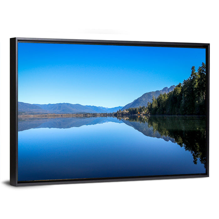 Lake Quinault Reflection Wall Art as a framed canvas