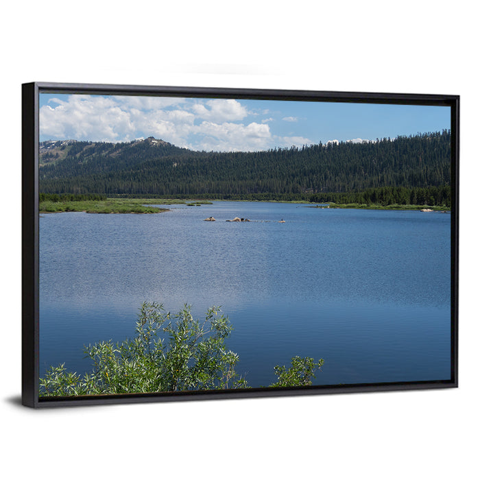 Lake Van Norden Wall Art as a framed canvas