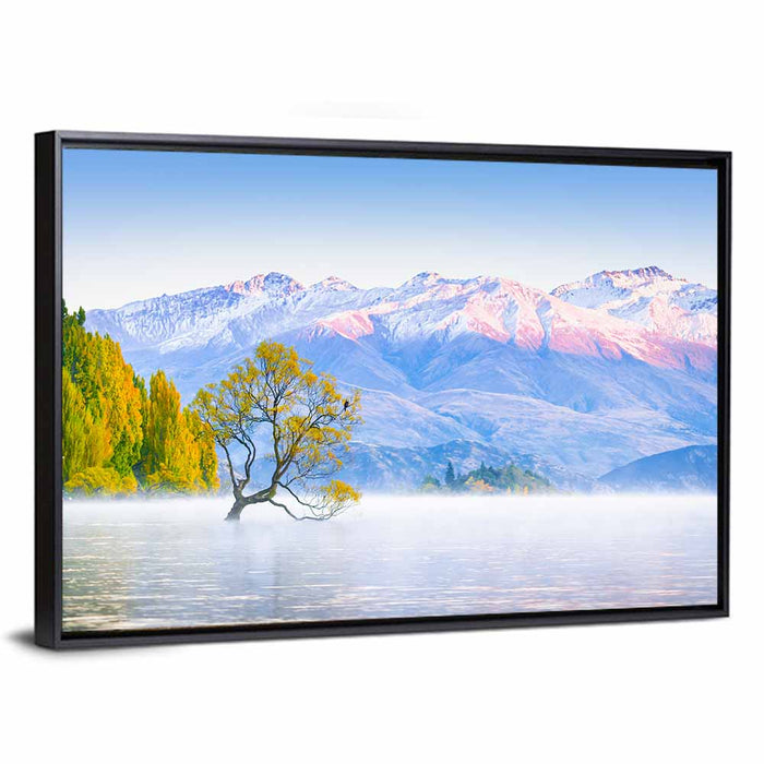 That Wanaka Tree at Dawn Wall Art as a framed canvas