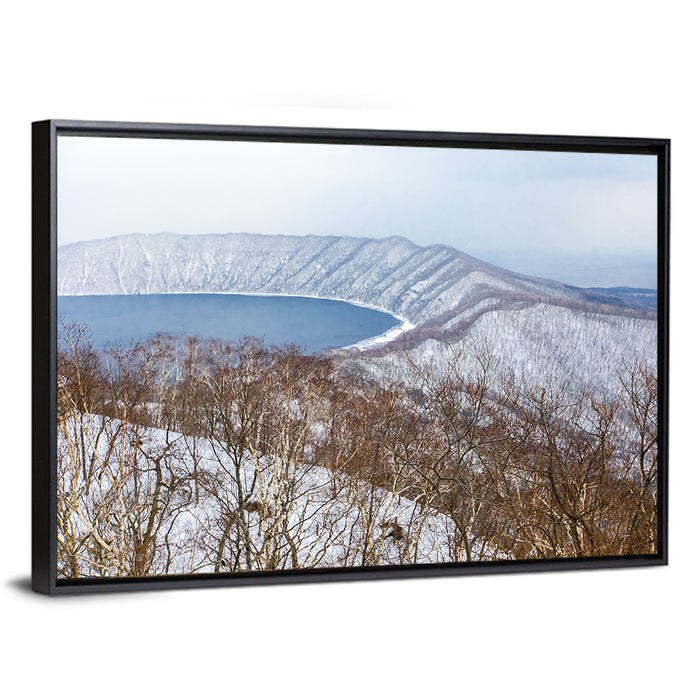 Lake Kuttara Crater View Wall Art as a framed canvas