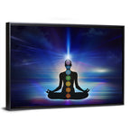 Lotus Pose with Chakra Symbols Wall Art