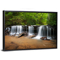 Lush Green Forest Waterfall Wall Art