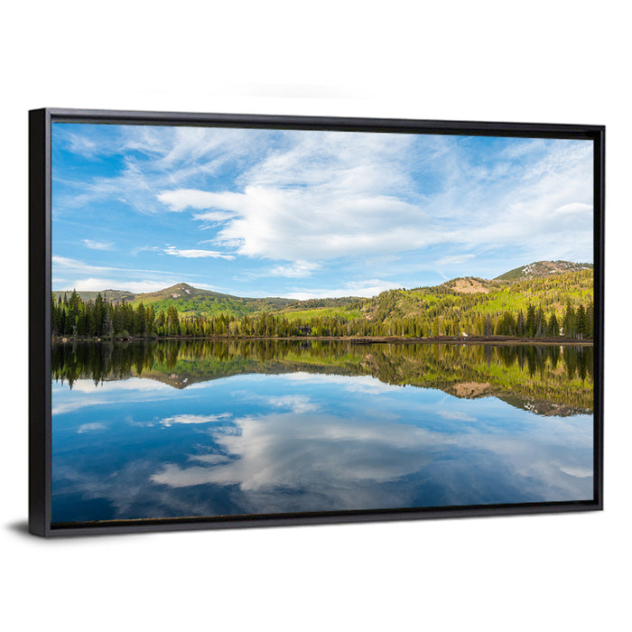 Silver Lake Reflection Wall Art as a framed canvas