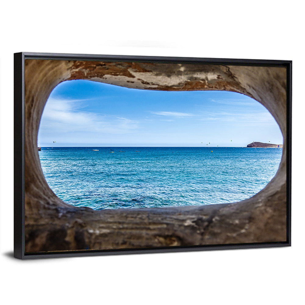 Ocean Through Weathered Aperture Wall Art