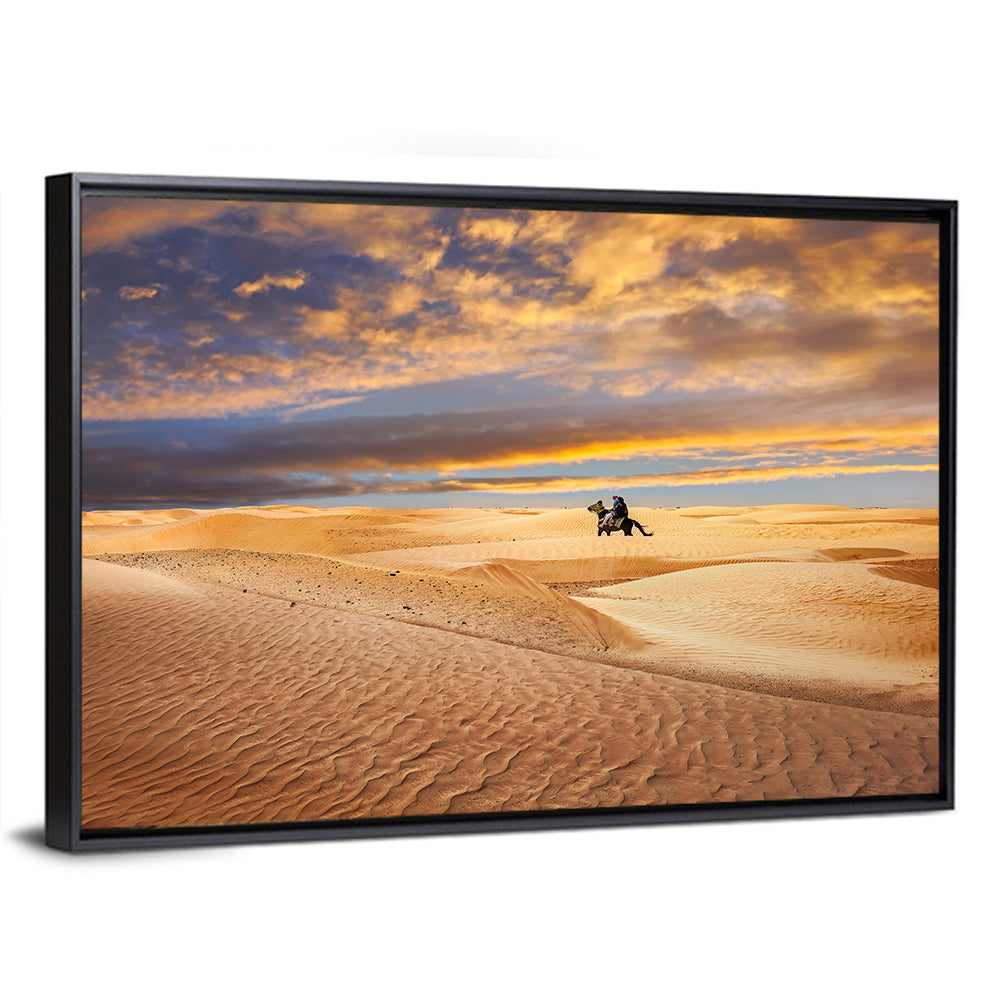 Sahara Camel Rider at Sunset Wall Art