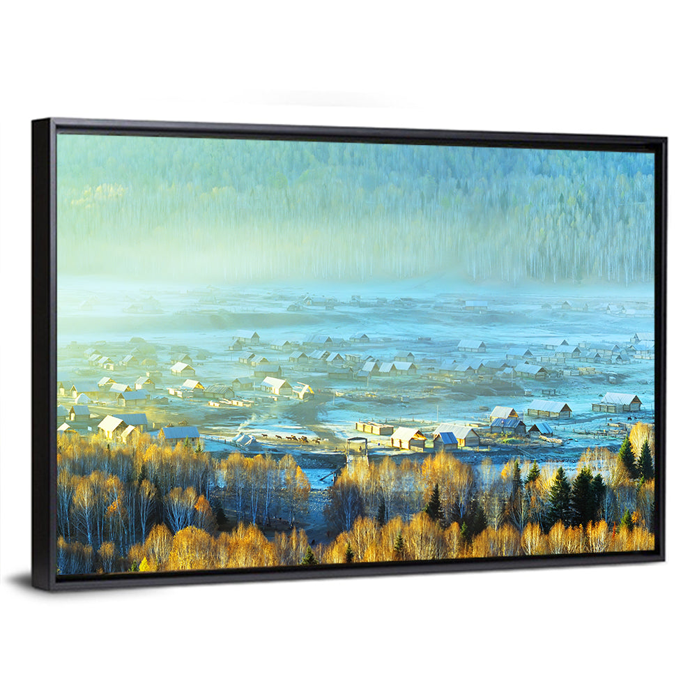 Misty Xinjiang Village Wall Art