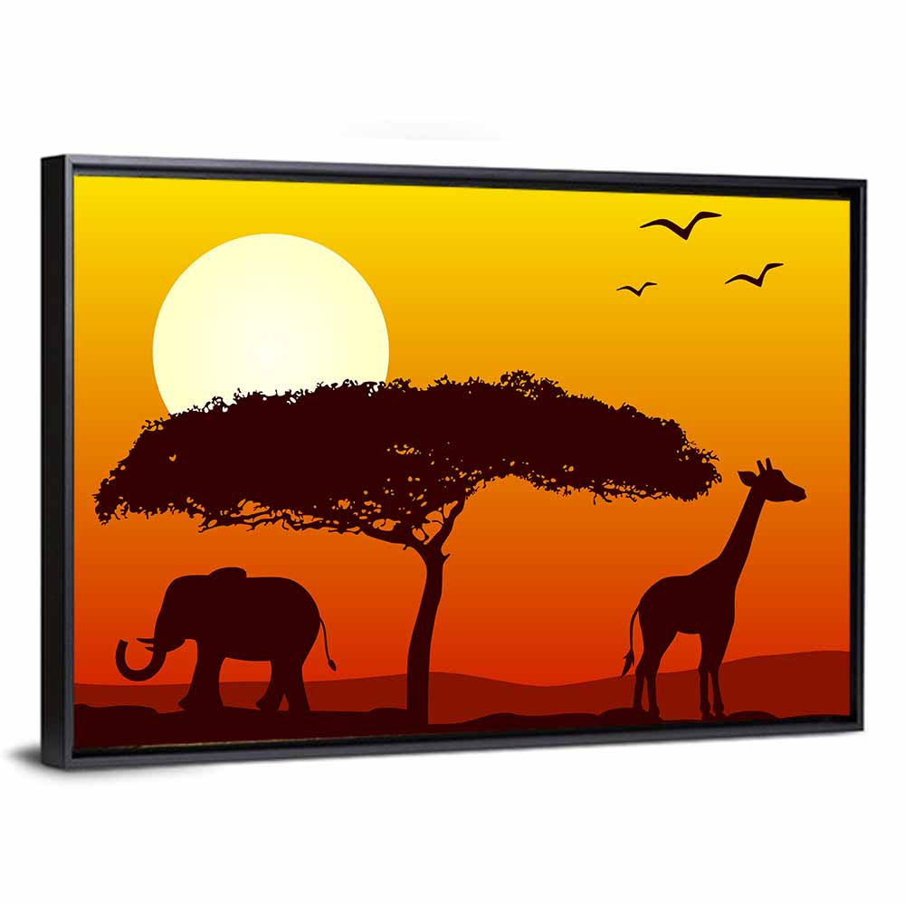 African Forest Sunset Wall Art