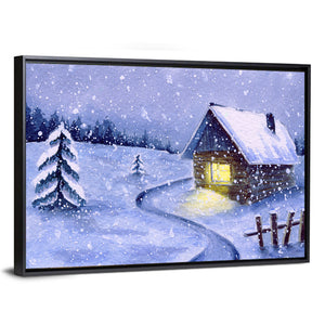 Snowy Country House Wall Art