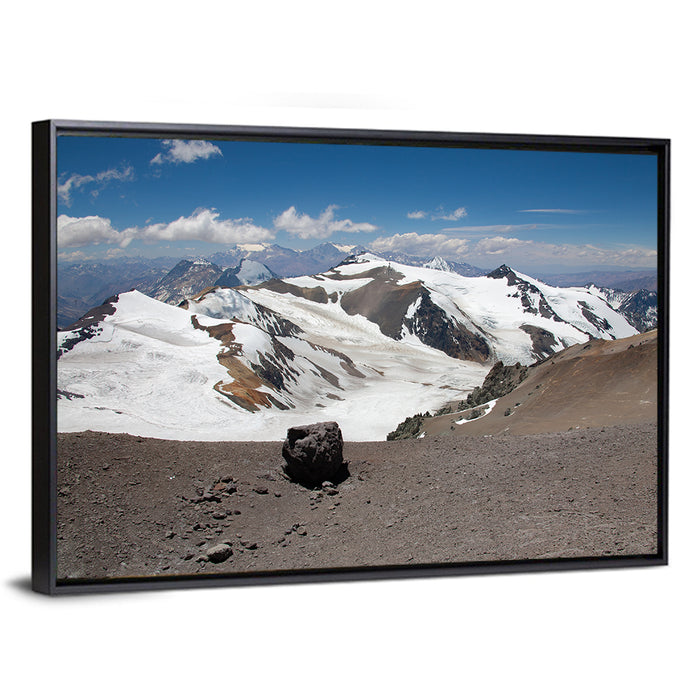 Aconcagua Glacial View Wall Art as a framed canvas