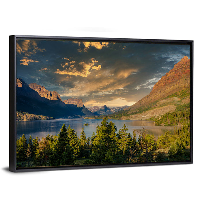 Wild Goose Island, St. Mary Lake Wall Art as a framed canvas