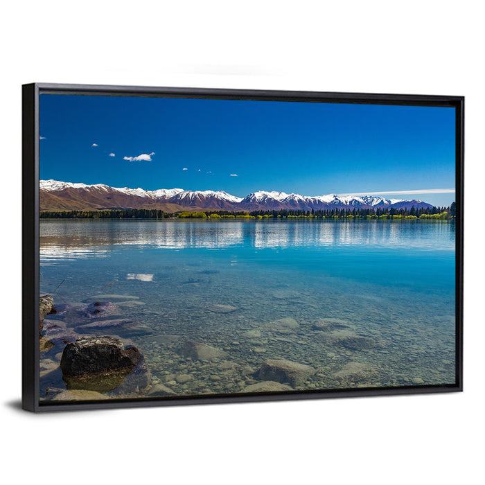 Lake Ruataniwha Reflection Wall Art as a framed canvas