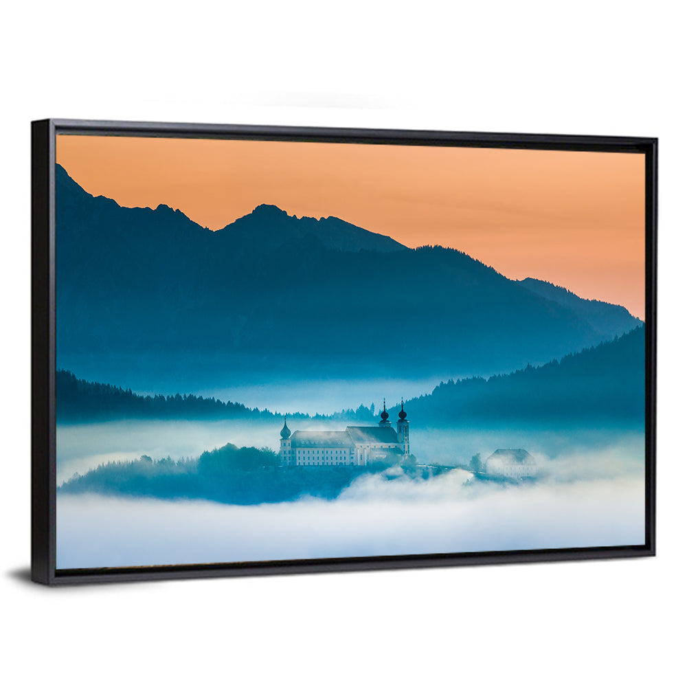 Benediktbeuern Abbey in Morning Fog Wall Art