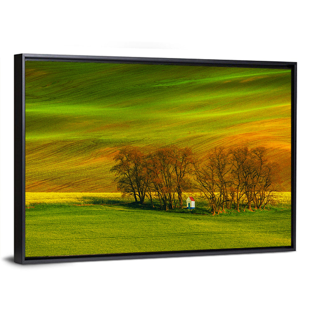 Moravian Wheat Fields with Chapel Wall Art