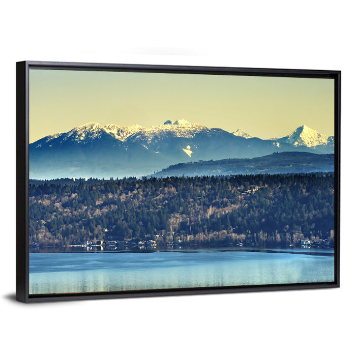 Lake Sammamish Reflection Wall Art as a framed canvas