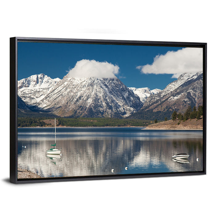 Jenny Lake Reflection Wall Art as a framed canvas