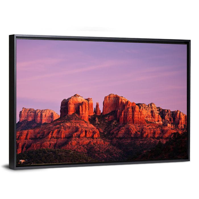 Cathedral Rock Sunset, Sedona Wall Art as a framed canvas