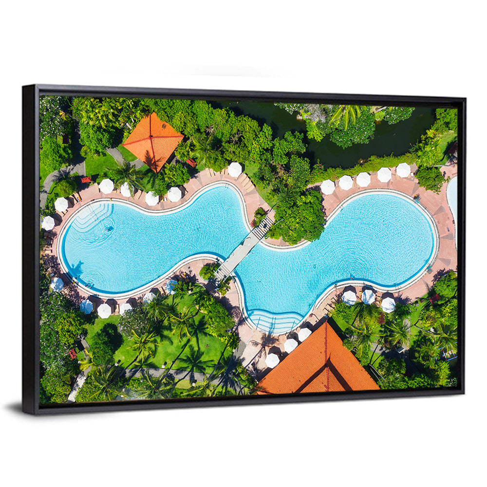 Aerial Figure Eight Resort Pool Wall Art