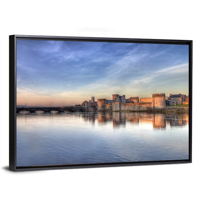 King John's Castle at Sunset Wall Art as a framed canvas