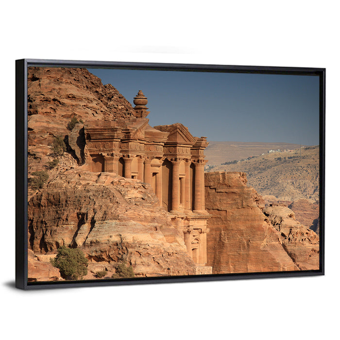 The Monastery at Petra Wall Art as a framed canvas