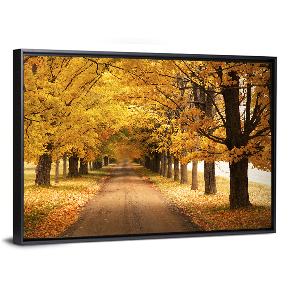 Golden Autumn Road Wall Art