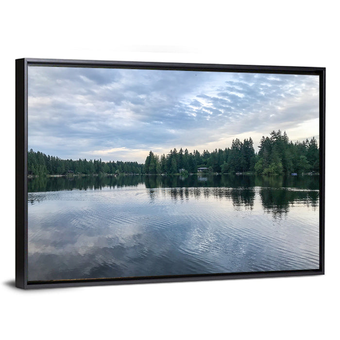 Beaver Lake Park Sunrise Reflection Wall Art as a framed canvas