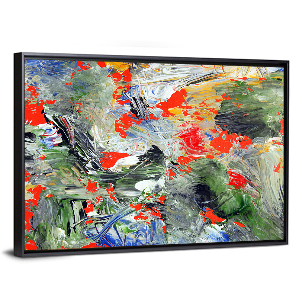 Melting Green Impasto Abstract Wall Art
