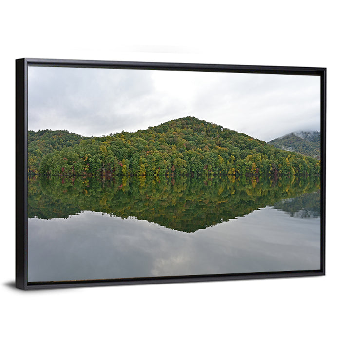 Calm Reflection at Lake Santeetlah Wall Art as a framed canvas