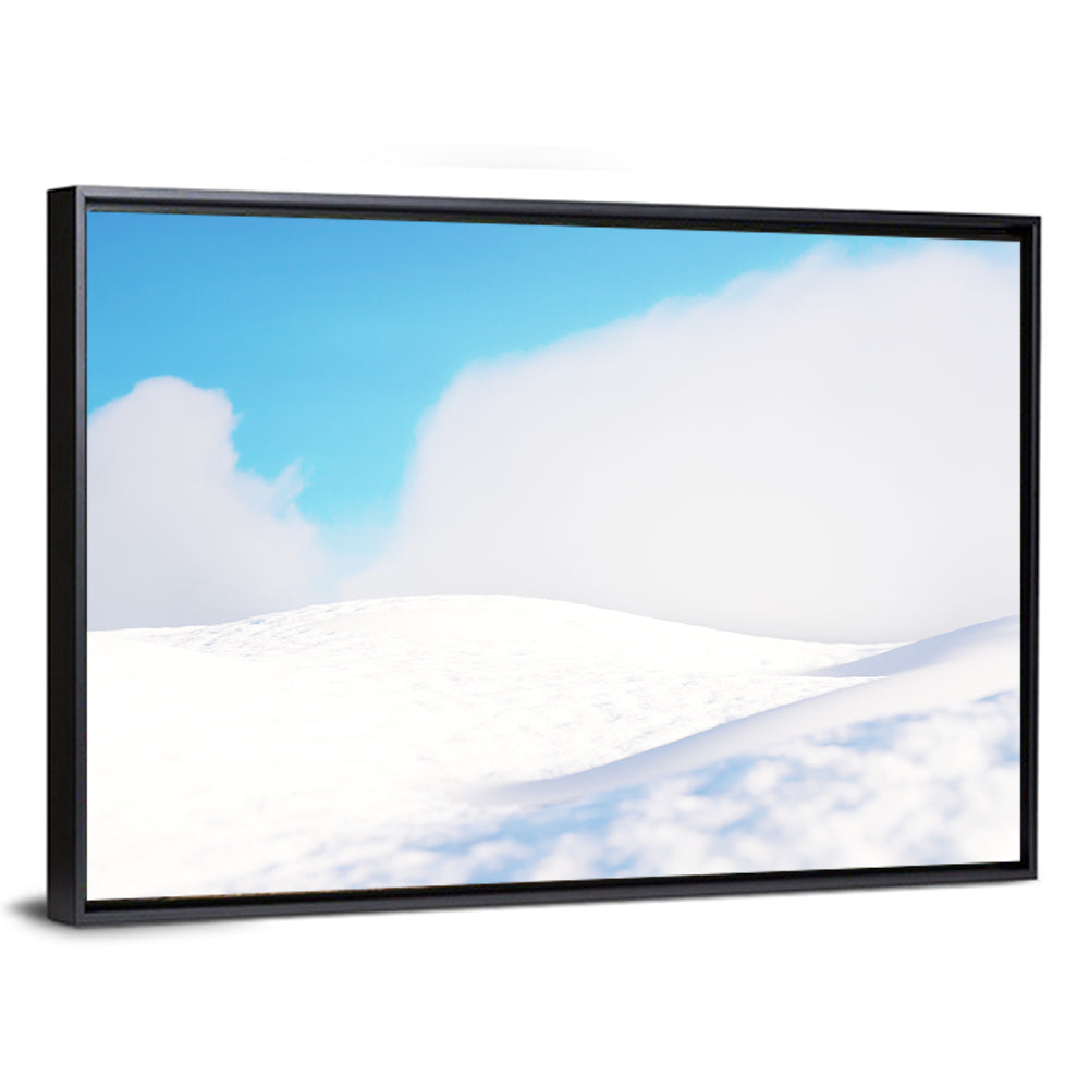 Snowy Hills Under Blue Sky Wall Art