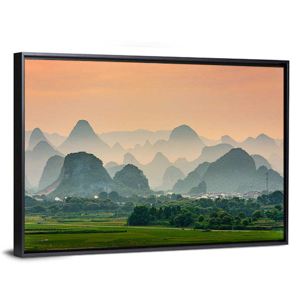 Misty Karst Mountains Wall Art
