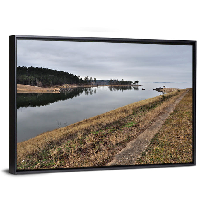 Sam Rayburn Dam Wall Art as a framed canvas