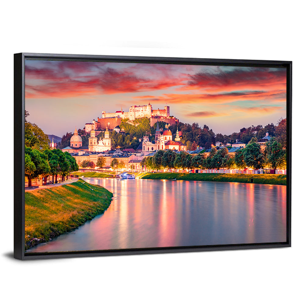Hohensalzburg Fortress at Sunset Wall Art