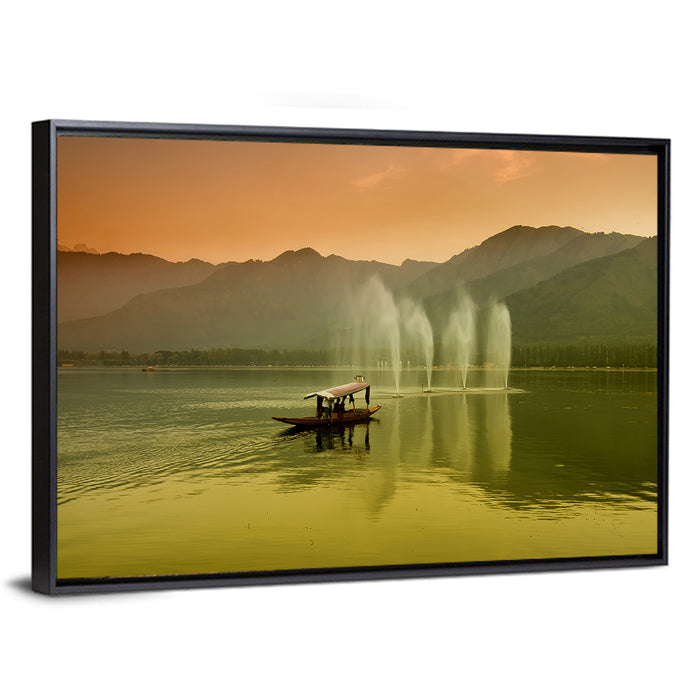 Dal Lake Srinagar Wall Art as a framed canvas