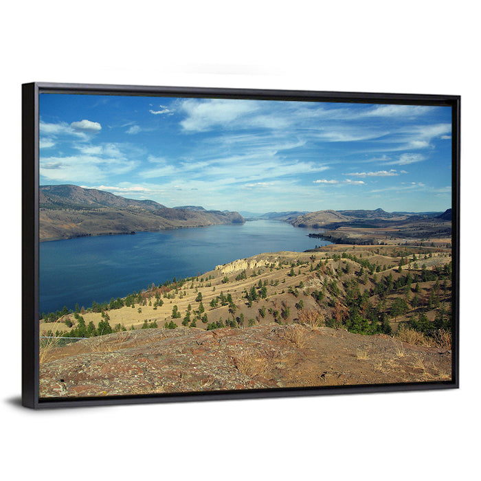Kamloops Lake View Wall Art as a framed canvas