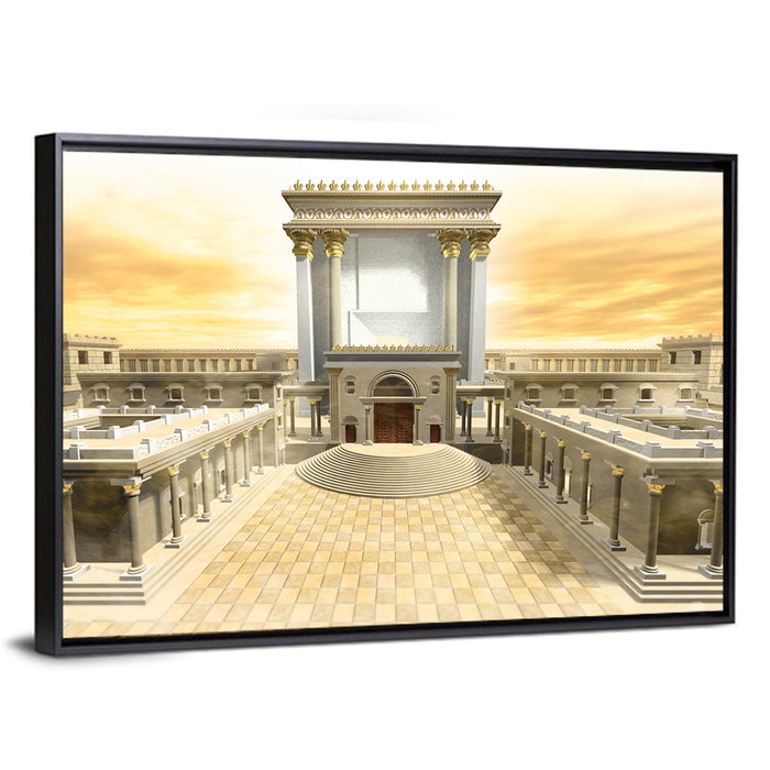 Herodian Temple at Sunset Wall Art as a framed canvas