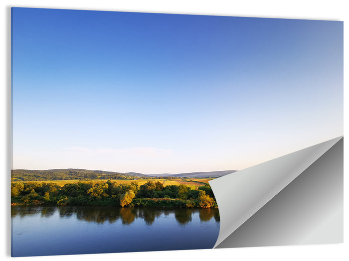 Peaceful River Sunset Wall Art as a poster print